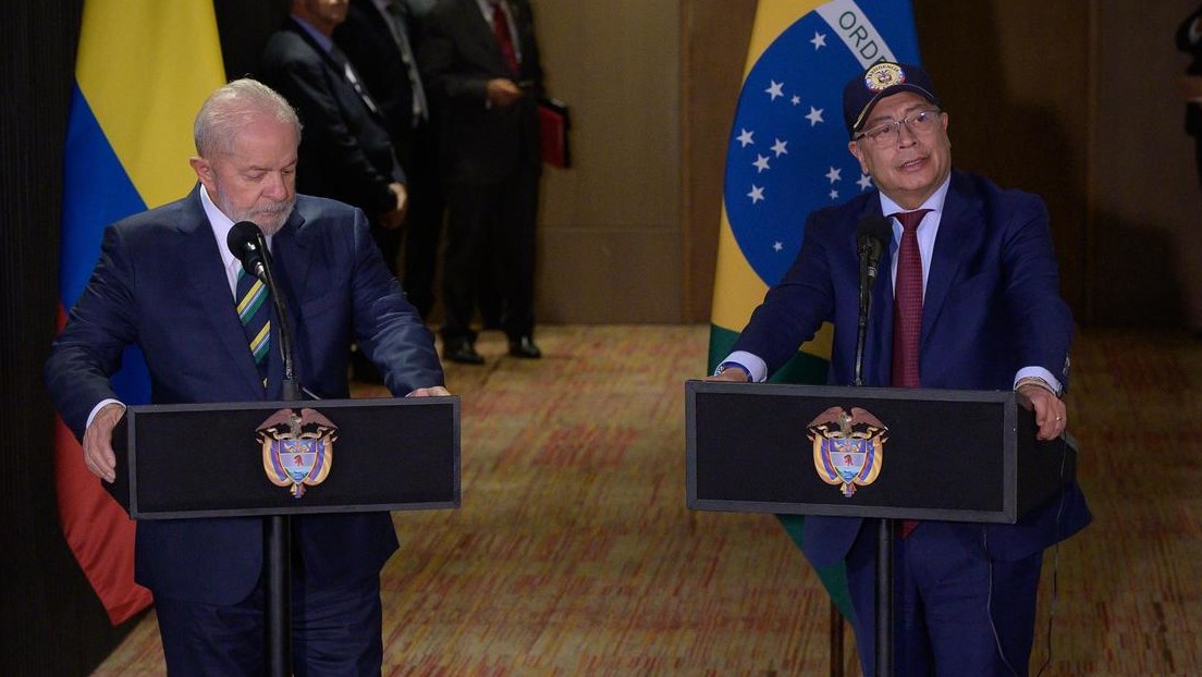 Los presidentes de Brasil, Luiz Inácio Lula da Silva, y de Colombia, Gustavo Petro
