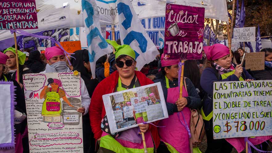 Protesta contra los feminicidios en Buenos Aires