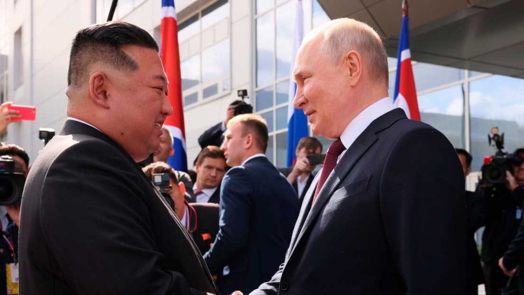 El presidente ruso, Vladímir Putin, y el líder norcoreano, Kim Jong-un