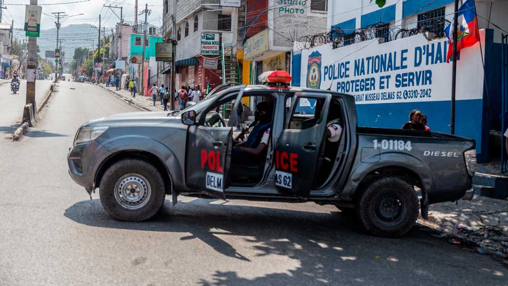 Foto: Una camioneta policial en Puerto Príncipe, Haití