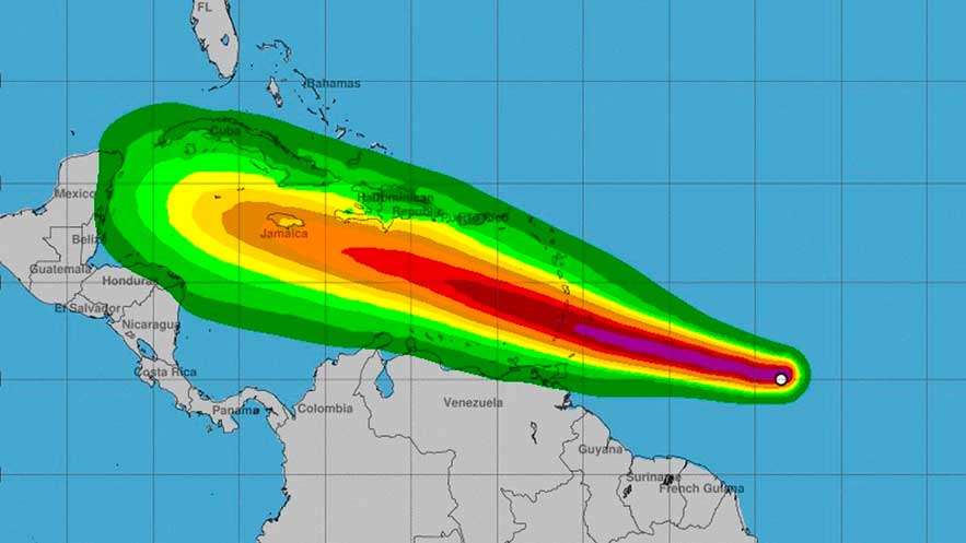 Imagen Paso del huracán Beryl.