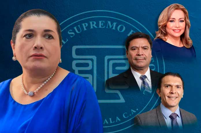 Foto: Los magistrados titulares del Tribunal Supremo Electoral (TSE), Irma Palencia, Gabriel Aguilera y Rafael Rojas