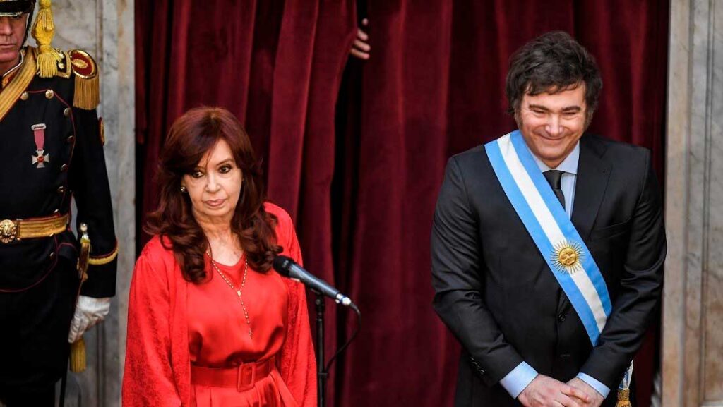 Foto: Cristina Fernández y Javier Milei