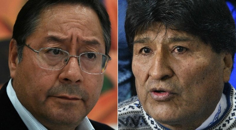 Luis Arce, presidente de Bolivia y el ex mandatario, Evo Morales, están enfrentados por el liderazgo del oficialismo y por la candidatura presidencial de 2025. Foto Afp