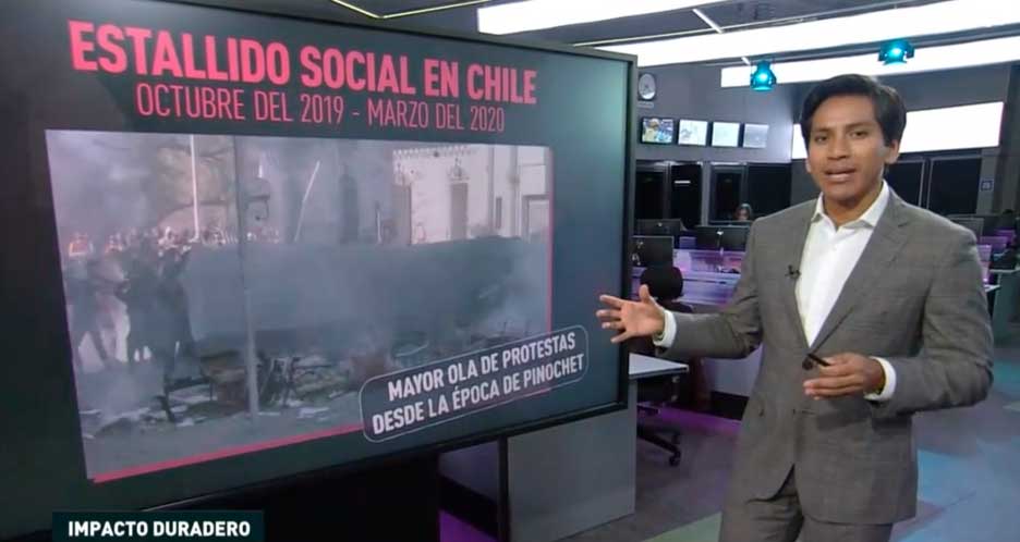 En Santiago de Chile, las fuerzas del orden reprimen las manifestaciones por el quinto aniversario del inicio del estallido social.