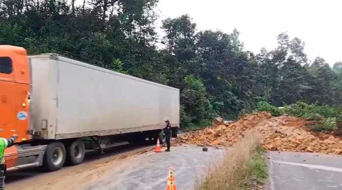 Provial informó este lunes sobre un derrumbe ocurrido a la altura del kilómetro 103 de la ruta Interamericana, en Chichicastenango