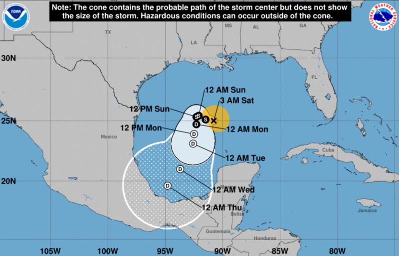 La tormenta tropical Rafael dejará lluvias en México y afectará indirectamente a Guatemala. Foto La Hora: NOAA