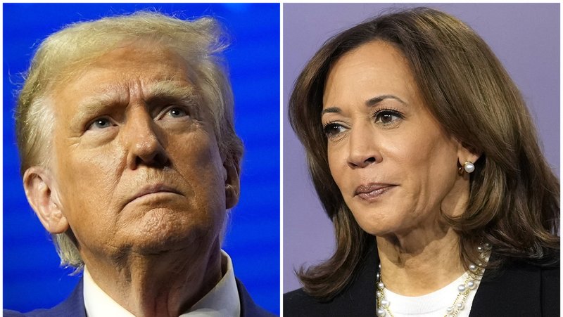 El expresidente estadounidense Donald Trump y la vicepresidenta Kamala Harris en eventos de campaña separados, el 23 de octubre de 2024. AP Photo/Alex Brandon, left, Matt Rourke, File / AP