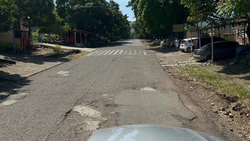 Un tramo de la carretera Interamericana, en Atescatempa, Jutiapa, cercano a la frontera con El Salvador. Foto La Hora / Daniel Ramírez.