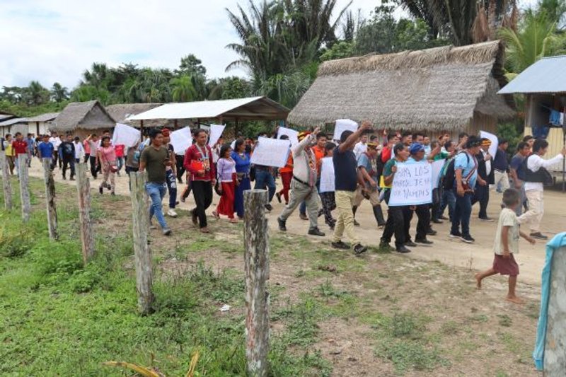 Nación Wampis se moviliza y demanda al Estado peruano actuar frente a la minería ilegal. Foto: Nación Wampis