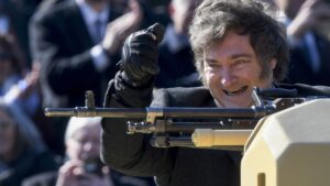 El presidente argentino, Javier Milei, durante la celebración del Día de la Independencia, en Buenos Aires, el 9 de julio de 2024. Gustavo Garello / AP