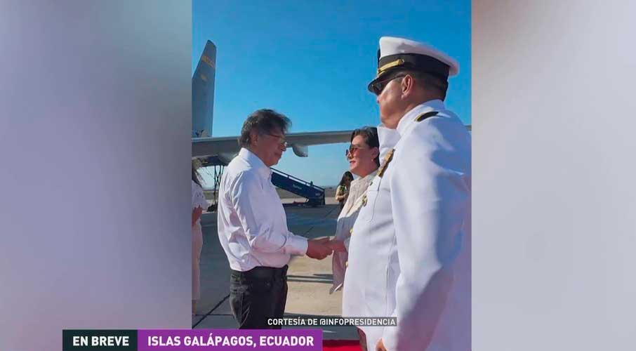 El presidente de Colombia, Gustavo Petro, llegó a las islas Galápagos para reunirse con su homólogo ecuatoriano, Daniel Noboa.