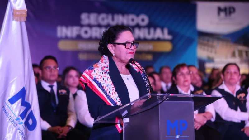 La fiscal general, María Consuelo Porras, está sancionada por 42 países tras fraguar un intento de golpe de Estado, según la comunidad internacional. Foto: La Hora / Ministerio Público.