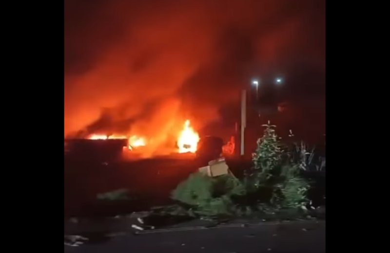 En la madrugada del domingo 5 de enero se reportaron disturbios en Momostenango. Foto La Hora: captura de video