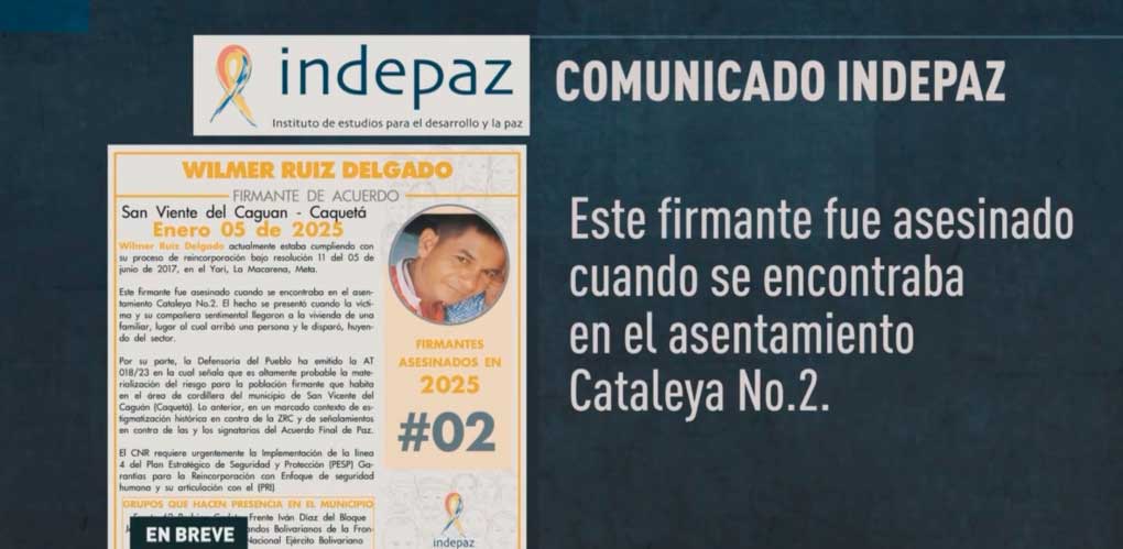 En Colombia, se reporta el asesinato de uno de los firmantes del acuerdo de paz. Según medios locales, Wilmer Ruiz Delgado, exintegraEn Colombia, se reporta el asesinato de uno de los firmantes del acuerdo de paz. Según medios locales, Wilmer Ruiz Delgado, exintegrante de las FARCnte de las FARC