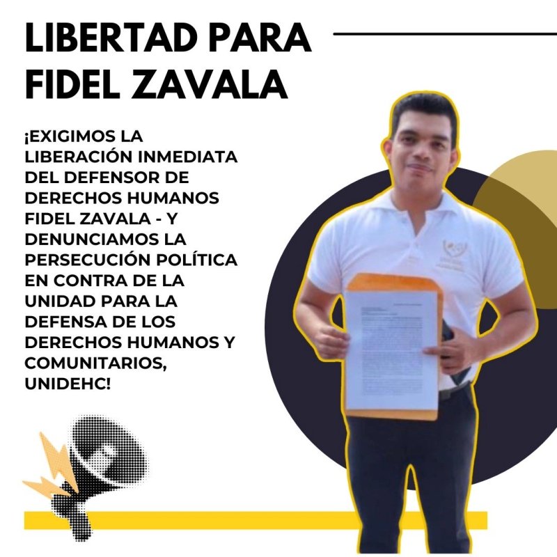 Organizaciones sociales de San Salvador, El Salvador, exigieron la liberación del defensor de Derechos Humanos, Fidel Zavala. Foto @Unidehc