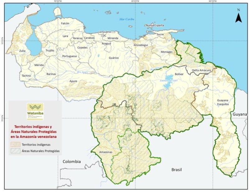 Superposición entre los Territorio Indígenas y las Áreas Naturales Protegidas. Mapa: Wataniba