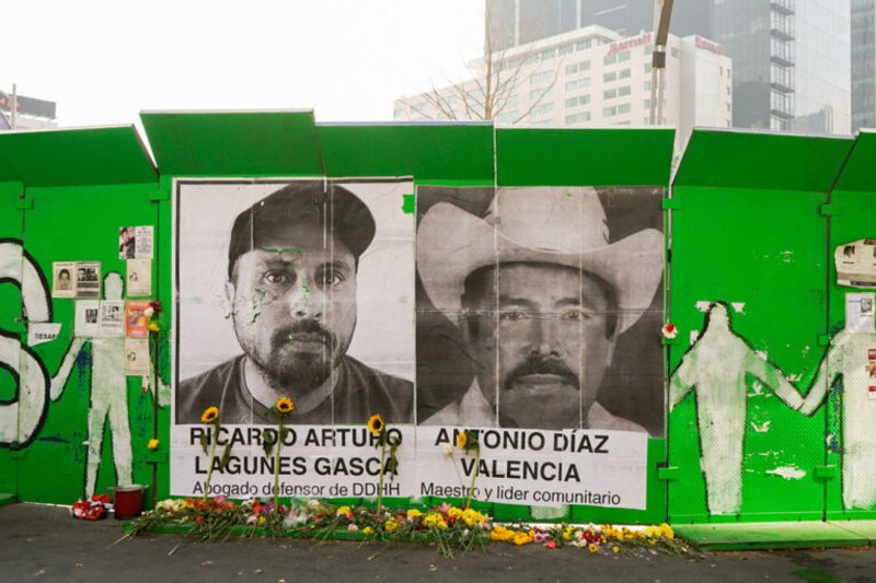 Familiares de defensores desaparecidos realizaron una manifestación en la Glorieta de las y los desaparecidos, en la Ciudad de México, el 22 de enero de 2023. Fotografía: Ulises Martínez/ObturadorMX