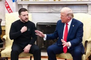 Donald Trump y Volodimir Zelenski mantuvieron una tensa reunión en la Casa Blanca. Foto La Hora: EFE