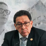 Juez de Extinción de Dominio, Jaime Delmar González Marín, accedió a la solicitud del Ministerio Público (MP) para inmovilizar seis inmuebles vinculados a Miguel Martínez, pareja sentimental del expresidente Alejandro Giammattei. Diseño La Hora: Alejandro Ramírez