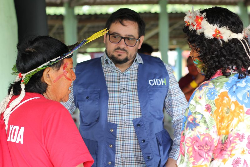 Visita de trabajo a Brasil, en el campamento ubicado a orillas del lago Caracaranã, Roraima. Foto. CIDH.