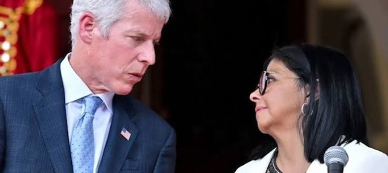 Fuentes: La Tabla/ Plataforma de Periodismo de Datos - Imagen: Chris Wright, secretario de Energía de EEUU, y Delcy Rodríguez.