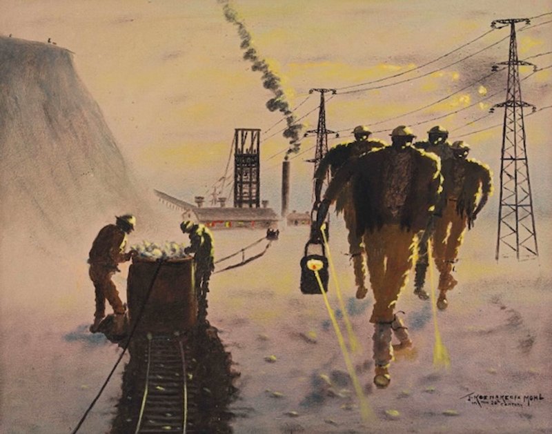 Fuentes: Instituto Tricontinental de Investigación Social - Imagen: John Moenakeefe Mohl (Sudáfrica), "Miners at Sunset, Some On, Some Off Duty, near Carletonville" (Mineros al atardecer, unos de servicio y otros fuera de servicio, cerca de Carletonville), c. 1970-1975.